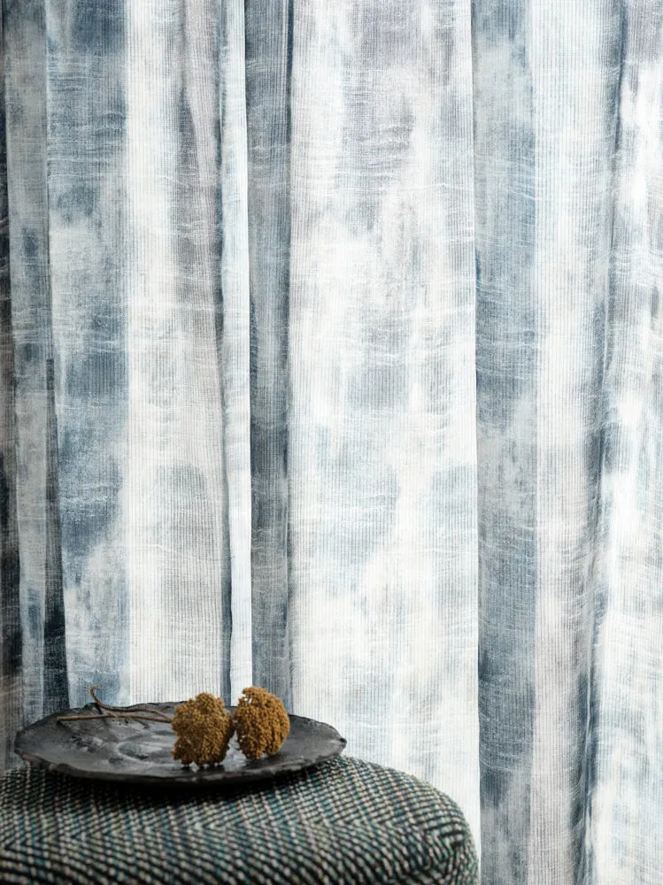 Gardinenstoff Abstract - denim 297 cm