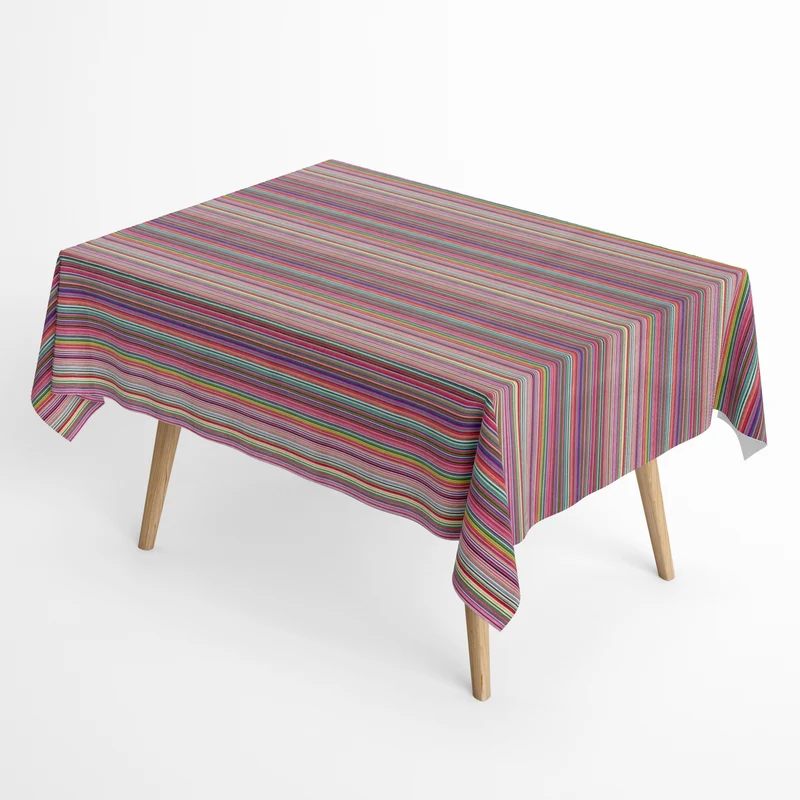 Jacquard Tischdecke aus beschichteter Baumwolle mit Fleckenschutz DP177 bunte Streifen eckig rund oval