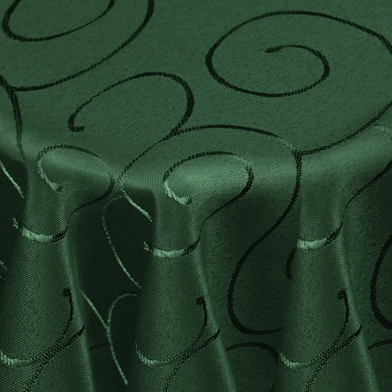 Kringel Ornamente Tischdecke Dunkelgrün oval