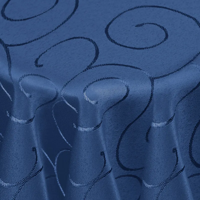 Kringel Ornamente Tischdecke Blau oval