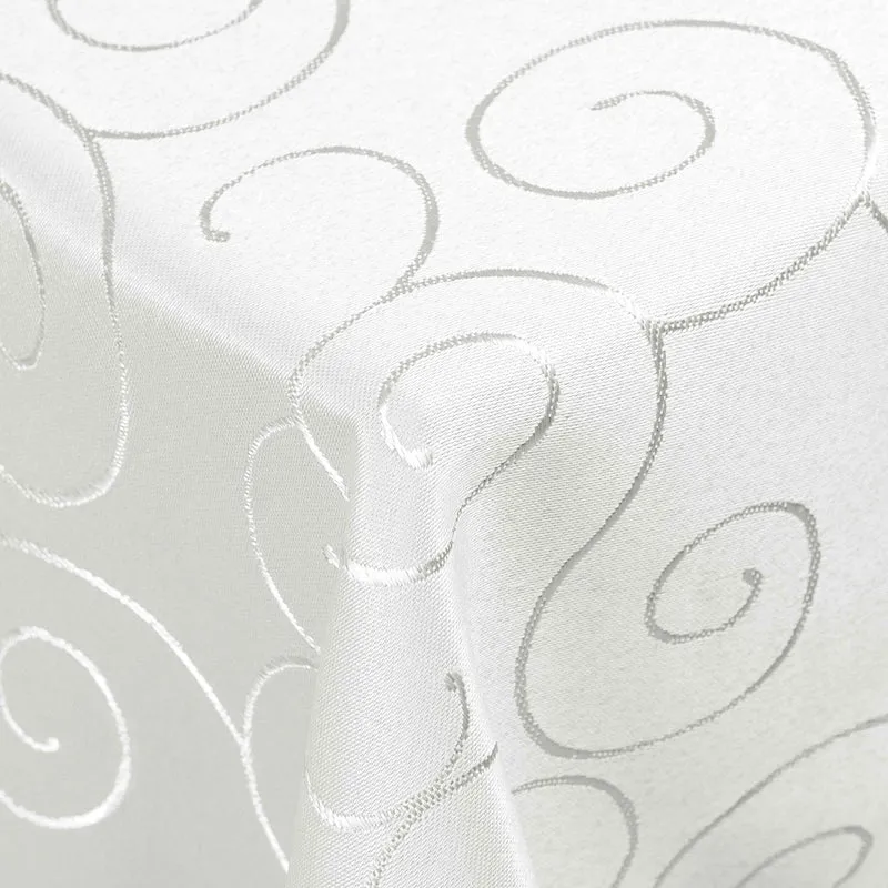 Kringel Ornamente Tischdecke Weiß eckig
