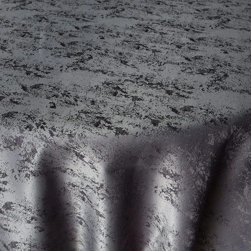 Jacquard Tischdecke Granit grau oval