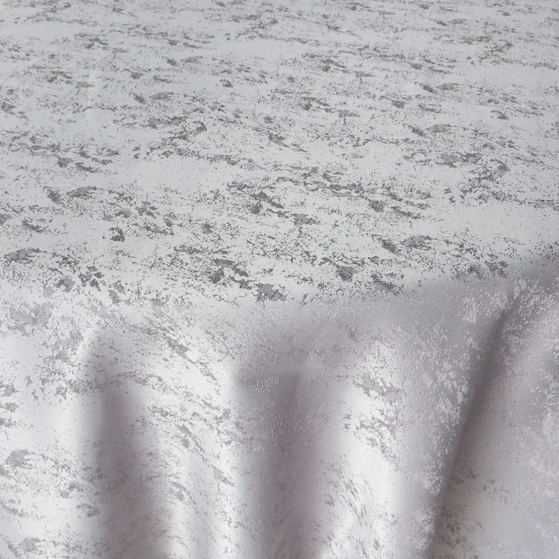 Jacquard Tischdecke Granit hellgrau oval