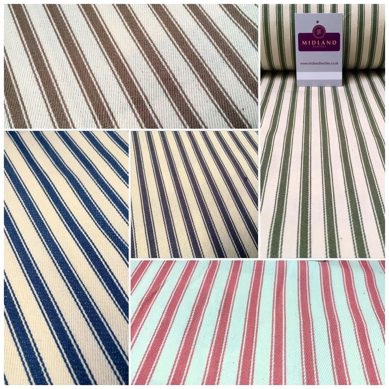 100% Cotton Canvas Ticking Stripe Fabric 54" Wide M1040