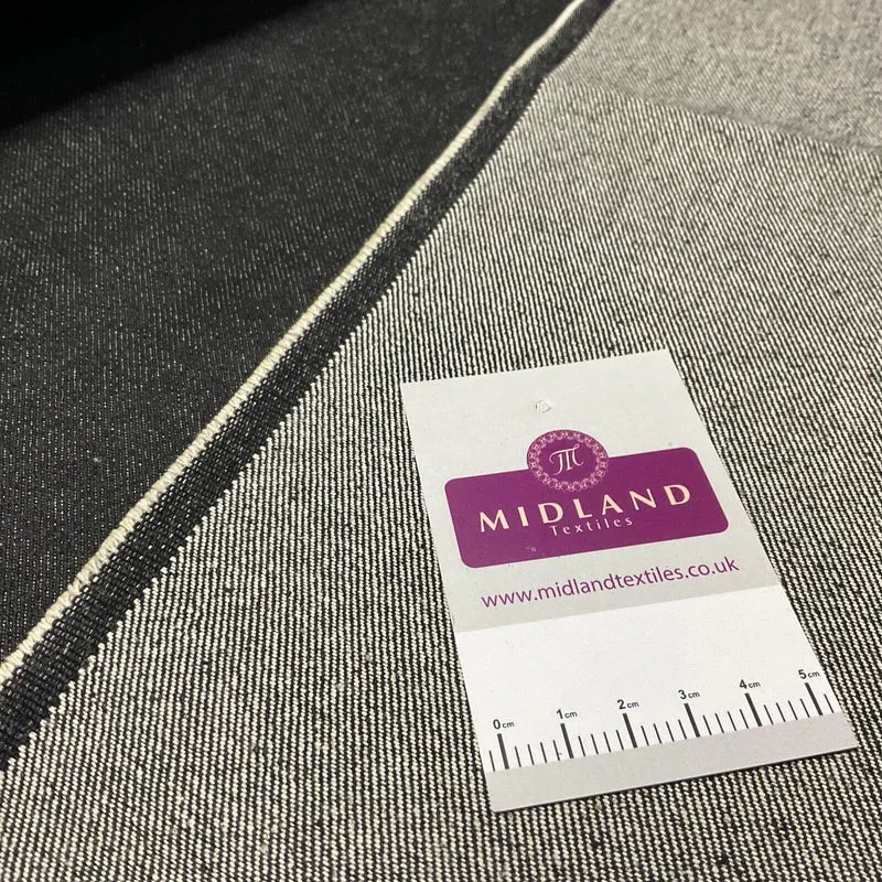 14oz Heavyweight Black Denim Fabric 100% Cotton 58" M613