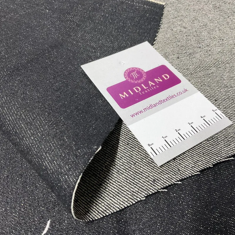 14oz Heavyweight Black Denim Fabric 100% Cotton 58" M613