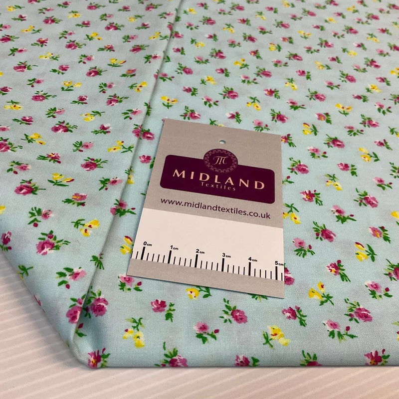 Carnation small floral Cotton Poplin dress Fabric sold by the meter M1922