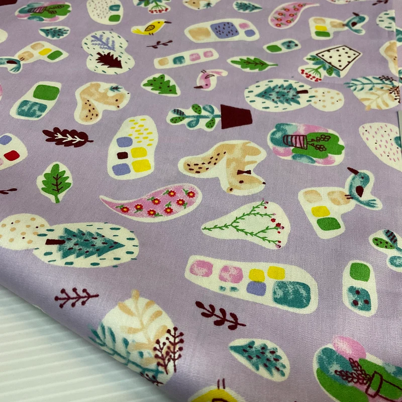 Novelty Flower Pot Wildlife Cotton Poplin dress Fabric sold by the meter M1924