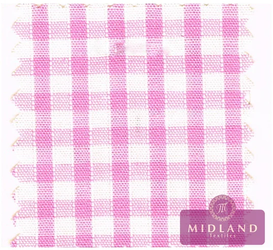 30m Roll 1/8" Gingham Polycotton Fabric 44" Dress Craft M23 Midtex