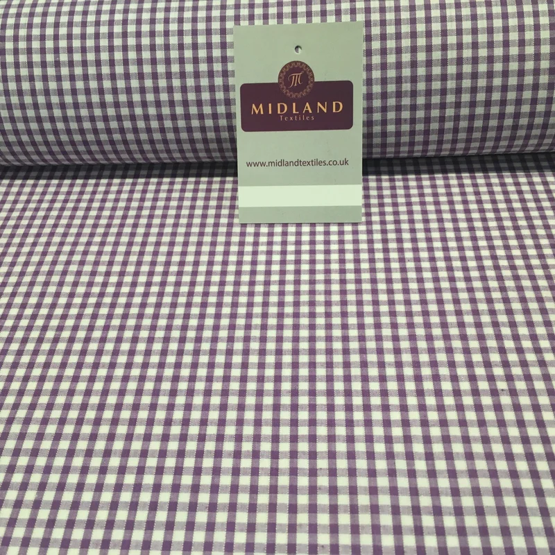 30m Roll 1/8" Gingham Polycotton Fabric 44" Dress Craft M23 Midtex