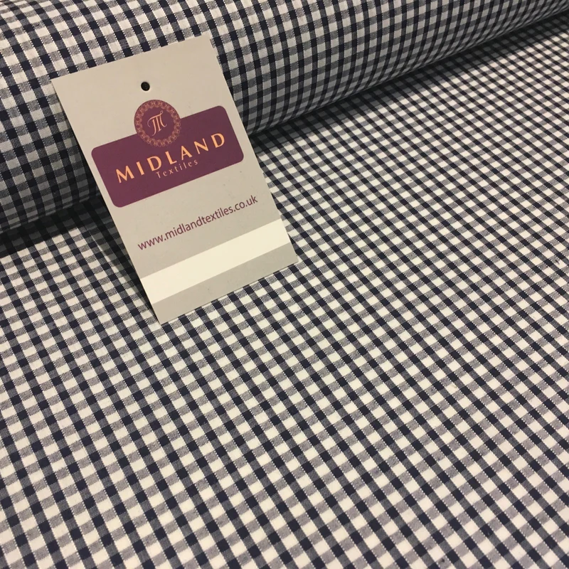 30m Roll 1/8" Gingham Polycotton Fabric 44" Dress Craft M23 Midtex