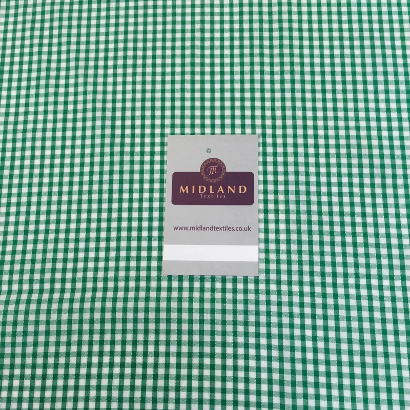 30m Roll 1/8" Gingham Polycotton Fabric 44" Dress Craft M23 Midtex