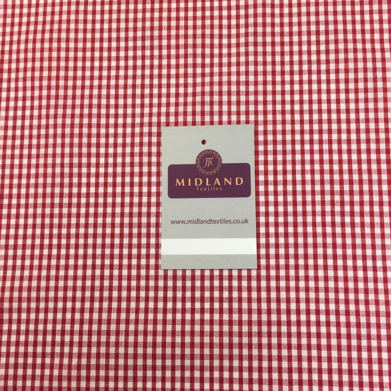30m Roll 1/8" Gingham Polycotton Fabric 44" Dress Craft M23 Midtex