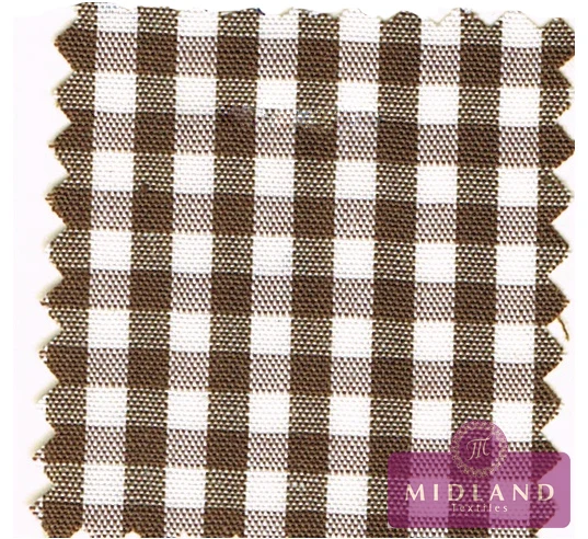 30m Roll 1/8" Gingham Polycotton Fabric 44" Dress Craft M23 Midtex
