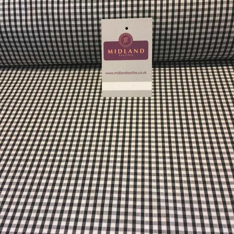 30m Roll 1/8" Gingham Polycotton Fabric 44" Dress Craft M23 Midtex
