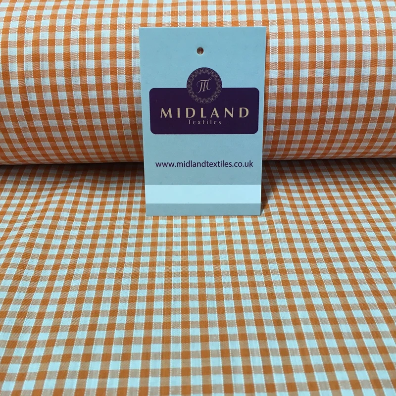 30m Roll 1/8" Gingham Polycotton Fabric 44" Dress Craft M23 Midtex