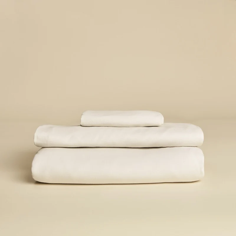 Baumwollsatin Kissenbezug in Creme - Sono Off White