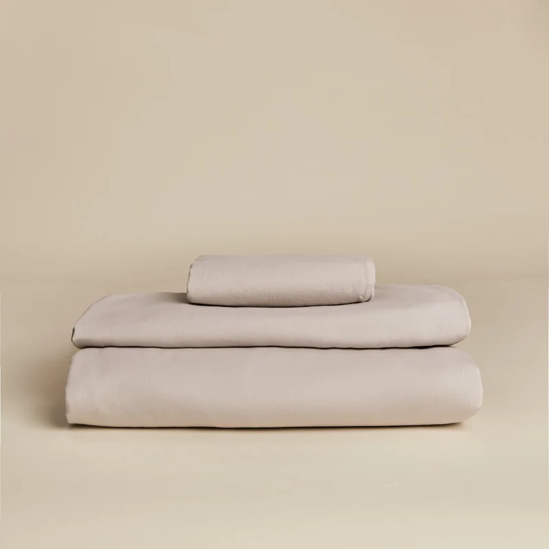 Baumwollsatin Kissenbezug in Taupe - Ceu Muted Clay