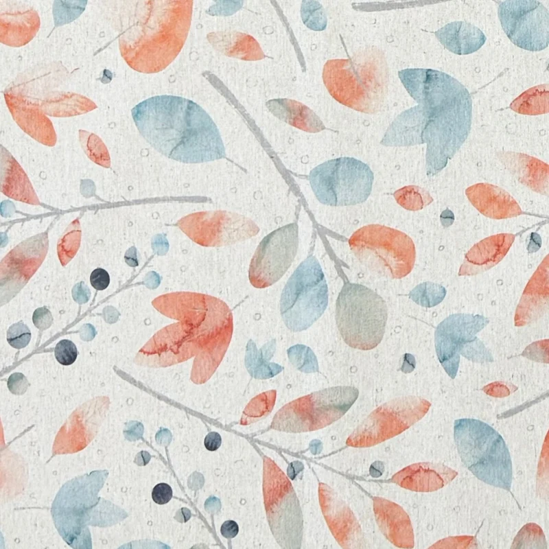 Jacquard Tischdecke beschichtete Baumwolle Übergröße 160 cm Breite DP549 pastellfarbene Blätter eckig rund oval