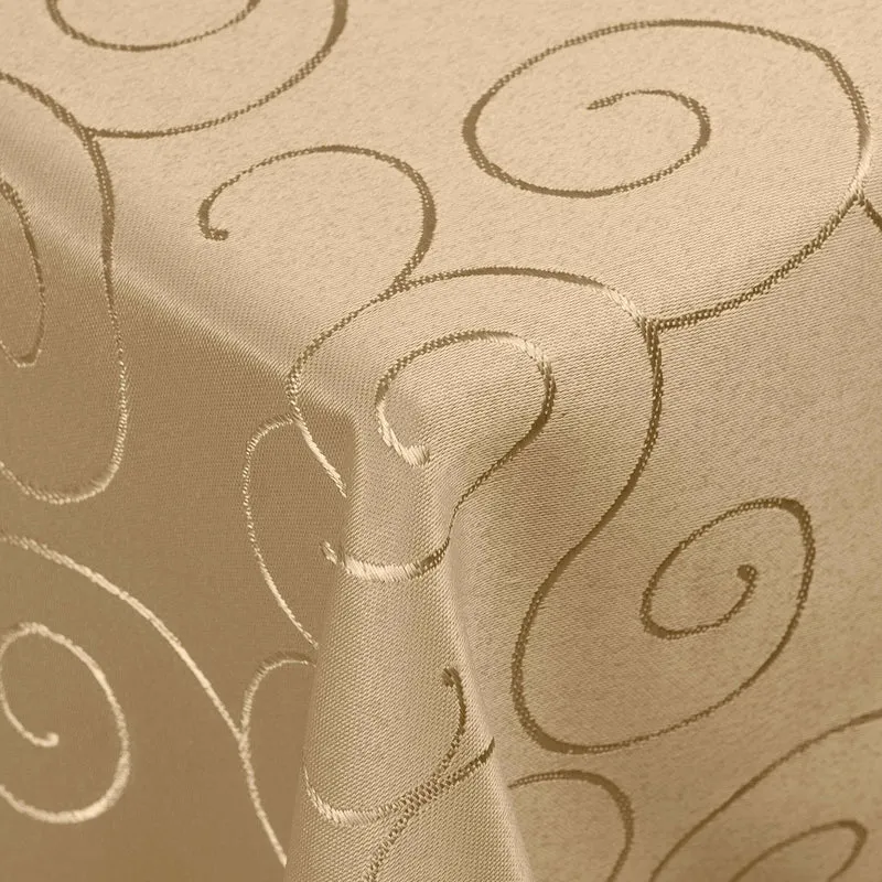 Kringel Ornamente Tischdecke Nougat eckig