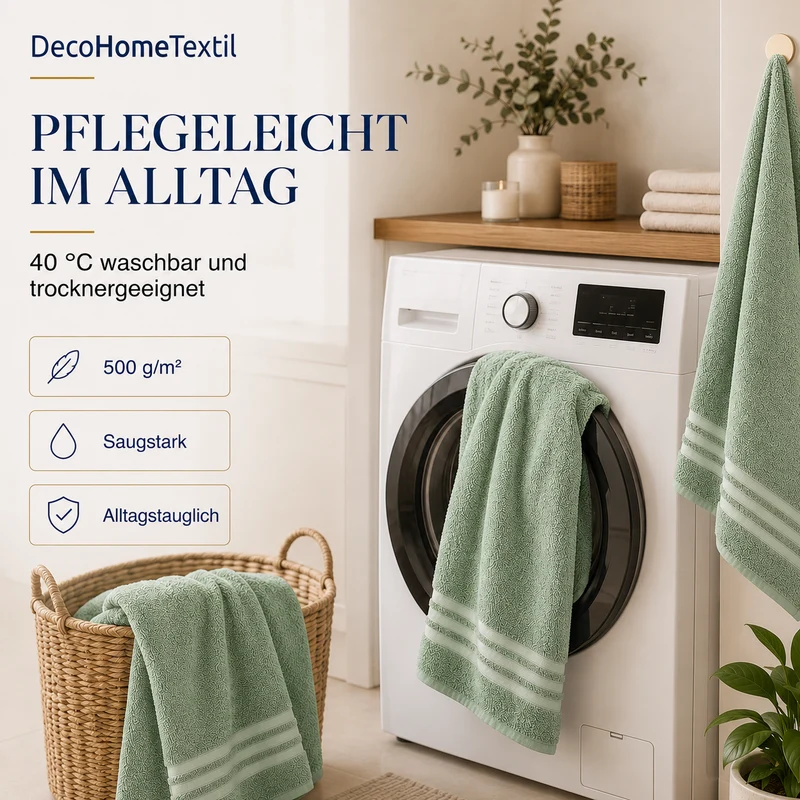 DecoHomeTextil Eco Hand- Badetuch Frottier Set, sustainable, kuschelweich, saugstark