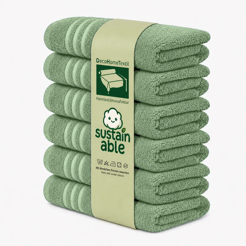 DecoHomeTextil Eco Hand- Badetuch Frottier Set, sustainable, kuschelweich, saugstark