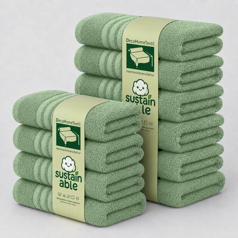 DecoHomeTextil Eco Hand- Badetuch Frottier Set, sustainable, kuschelweich, saugstark