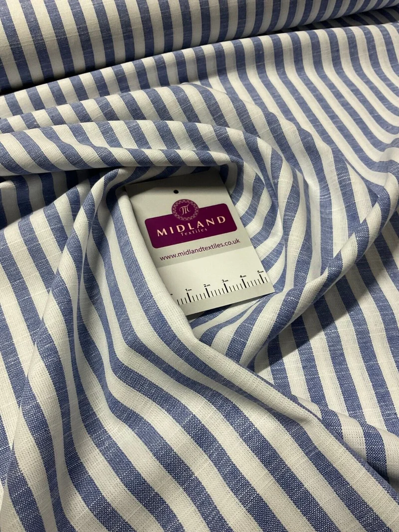 Blue Cotton Yarn Dyed Stipped stripe Dress Fabric M1877