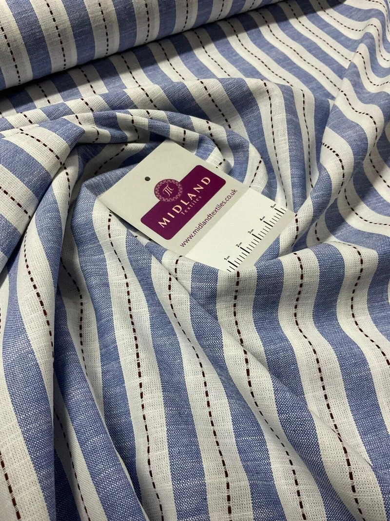 Blue Cotton Yarn Dyed Stipped stripe Dress Fabric M1877