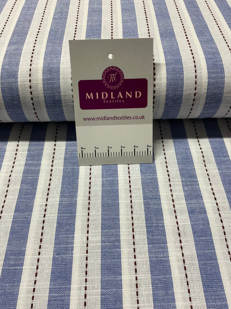 Blue Cotton Yarn Dyed Stipped stripe Dress Fabric M1877