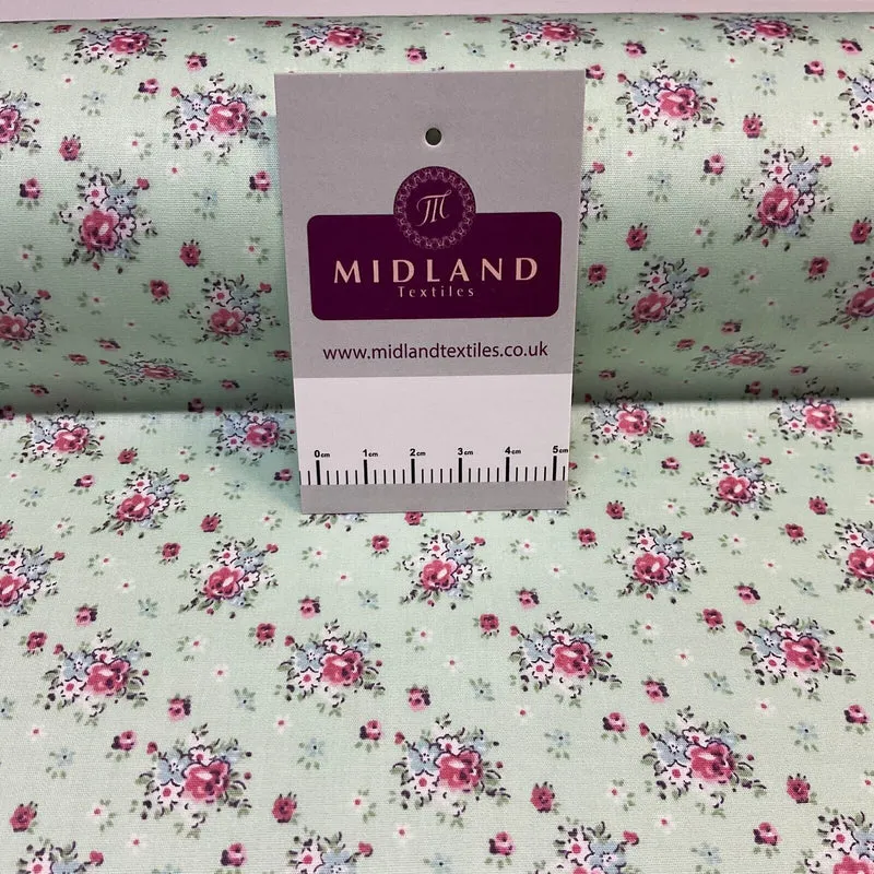 Summer vintage style chic floral Cotton Poplin dress Fabric Sold per Metre M1862