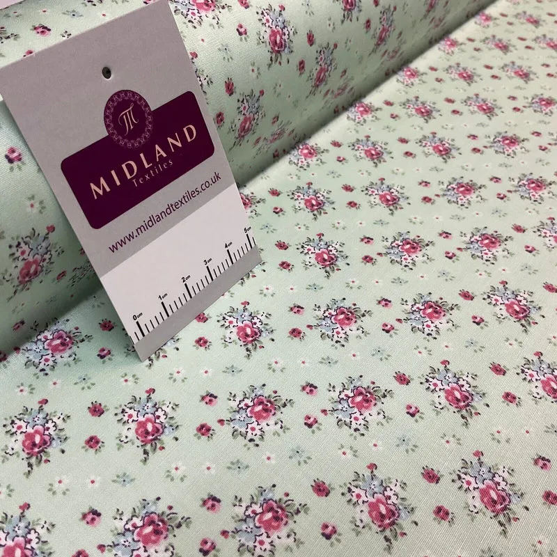 Summer vintage style chic floral Cotton Poplin dress Fabric Sold per Metre M1862