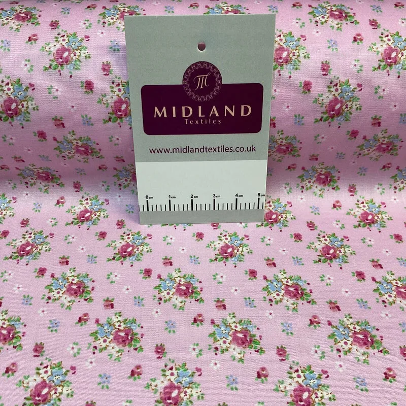 Summer vintage style chic floral Cotton Poplin dress Fabric Sold per Metre M1862