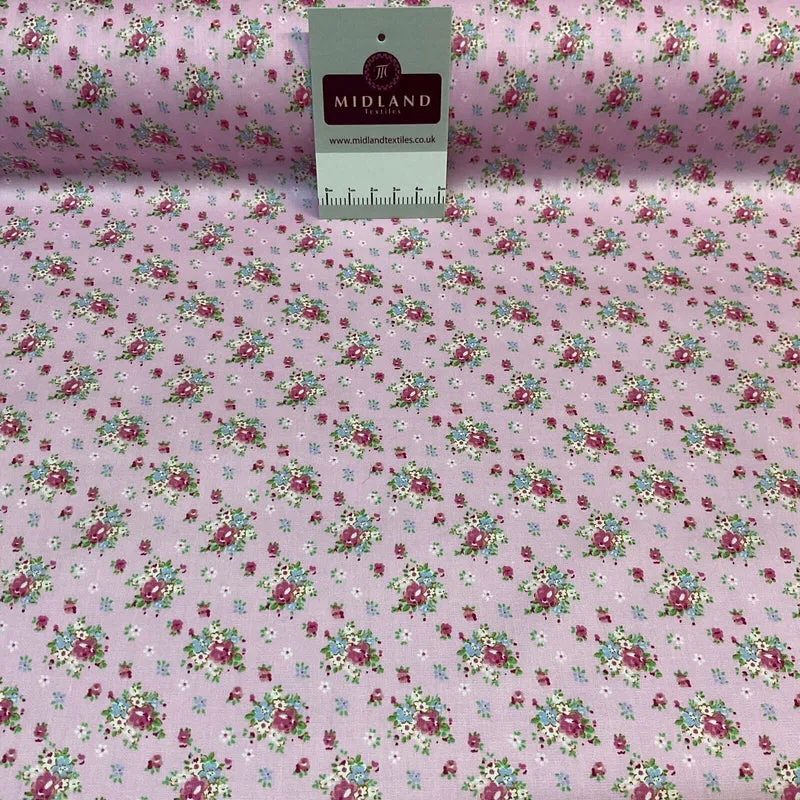 Summer vintage style chic floral Cotton Poplin dress Fabric Sold per Metre M1862
