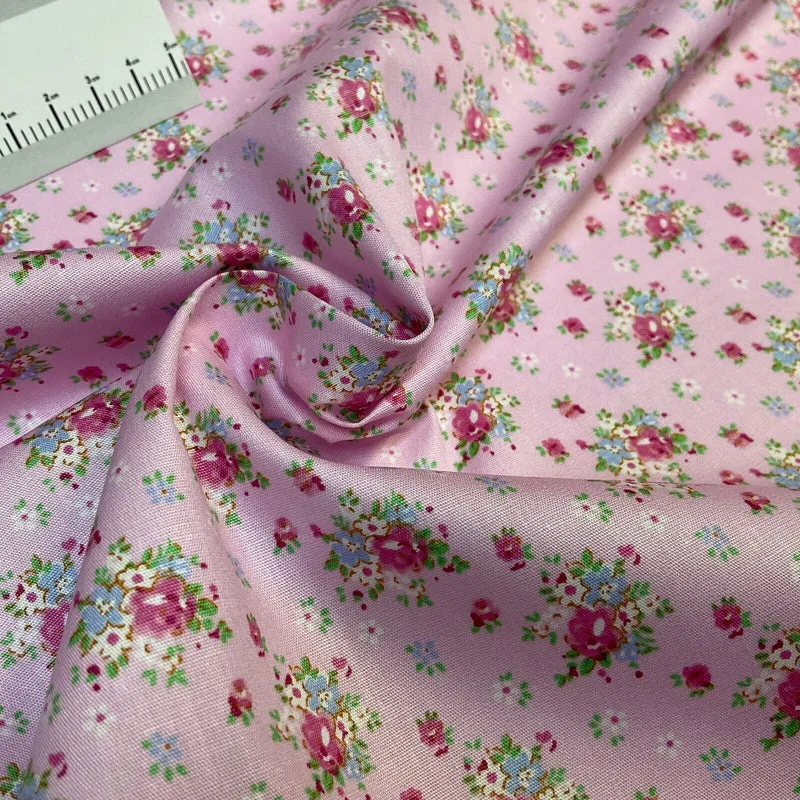 Summer vintage style chic floral Cotton Poplin dress Fabric Sold per Metre M1862