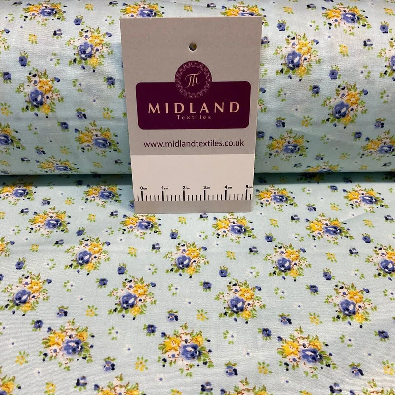 Summer vintage style chic floral Cotton Poplin dress Fabric Sold per Metre M1862