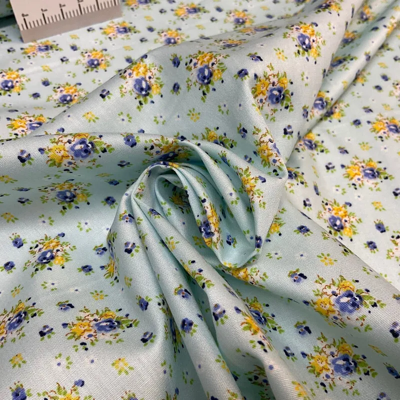 Summer vintage style chic floral Cotton Poplin dress Fabric Sold per Metre M1862