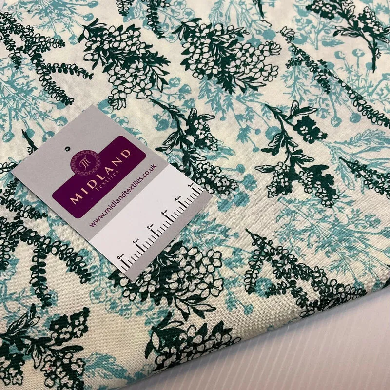 Floral Autumn Leaves Stof Crafting 100% Cotton Fabric Sold by Metre M1927