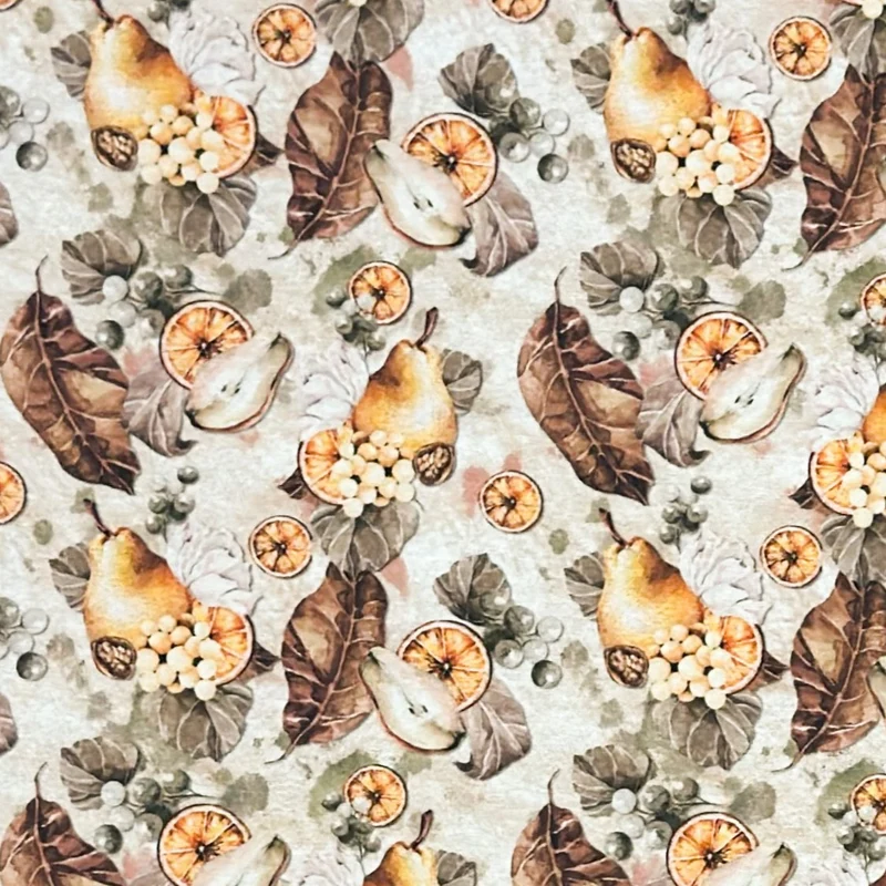 Jacquard Tischdecke aus beschichteter Baumwolle mit Fleckenschutz MACU Herbst Laub Früchte eckig rund oval