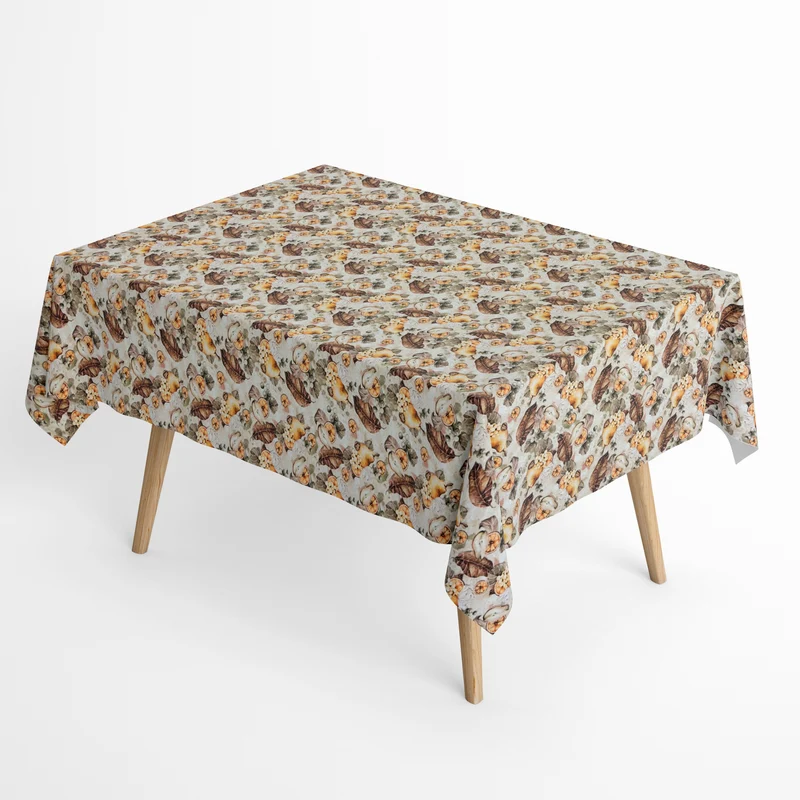 Jacquard Tischdecke aus beschichteter Baumwolle mit Fleckenschutz MACU Herbst Laub Früchte eckig rund oval