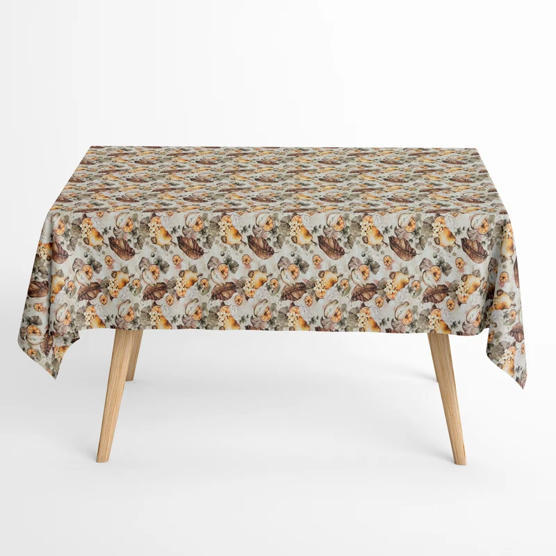 Jacquard Tischdecke aus beschichteter Baumwolle mit Fleckenschutz MACU Herbst Laub Früchte eckig rund oval