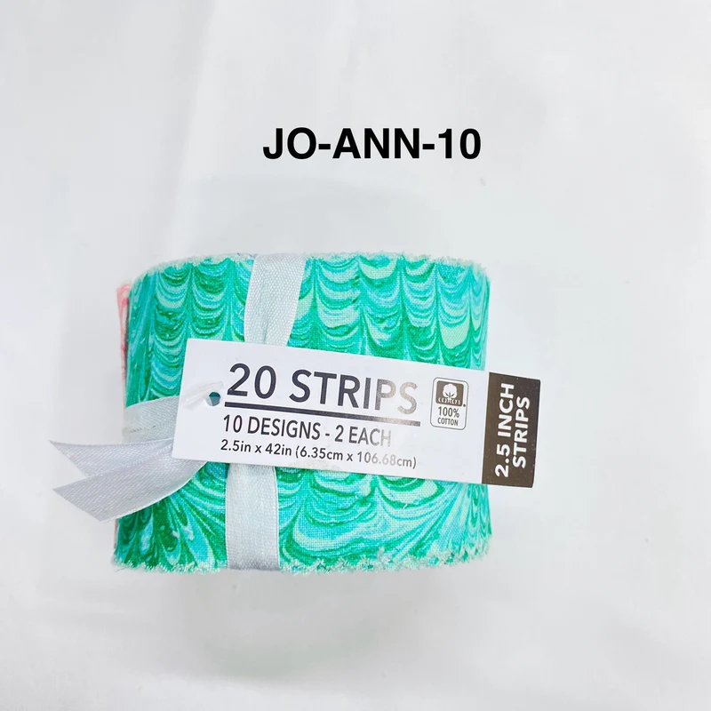 Jelly Roll Fabric Strips - 20 Pieces, 10 Designs - 2.5 Inch x 42 Inch (Approx.) Fabric M1983