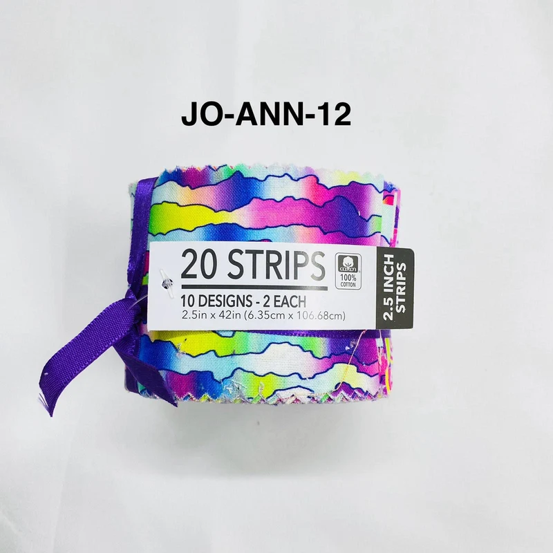 Jelly Roll Fabric Strips - 20 Pieces, 10 Designs - 2.5 Inch x 42 Inch (Approx.) Fabric M1983