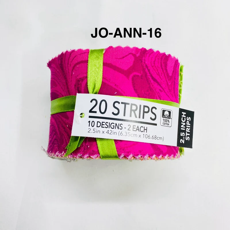 Jelly Roll Fabric Strips - 20 Pieces, 10 Designs - 2.5 Inch x 42 Inch (Approx.) Fabric M1983