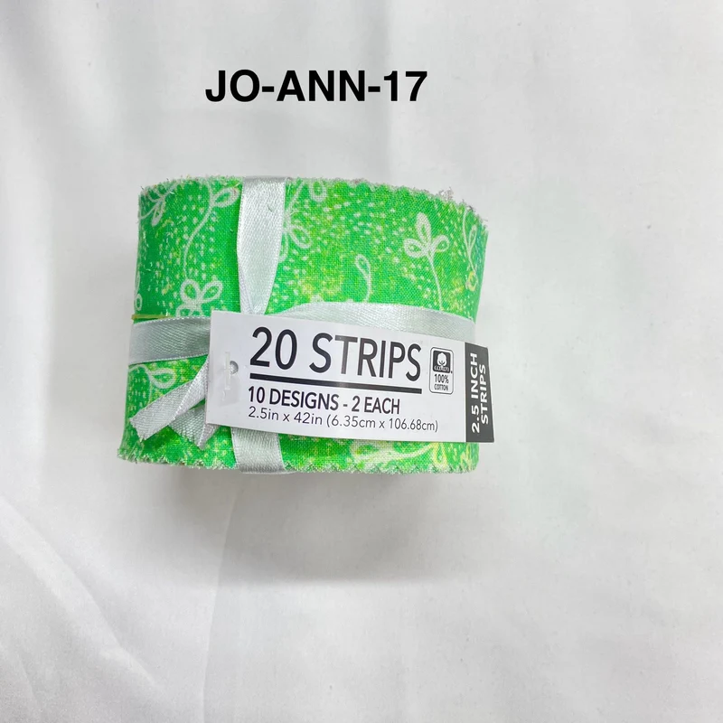 Jelly Roll Fabric Strips - 20 Pieces, 10 Designs - 2.5 Inch x 42 Inch (Approx.) Fabric M1983