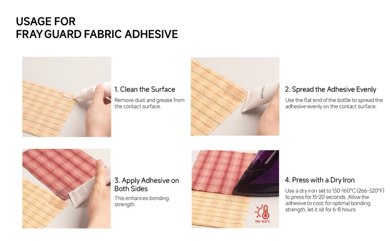 Iron On Permanent Fabric Adhesive ideal for hems, appliques, trims M1995