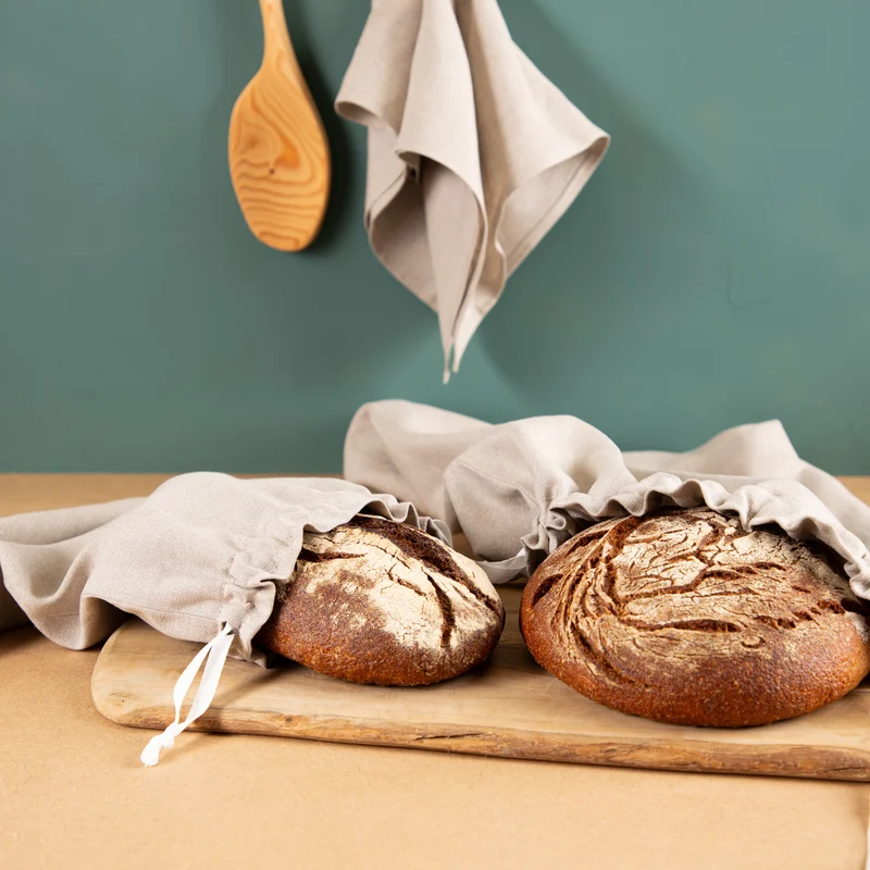 Brotbeutel aus Bioleinen | Rund & Kastenbrot