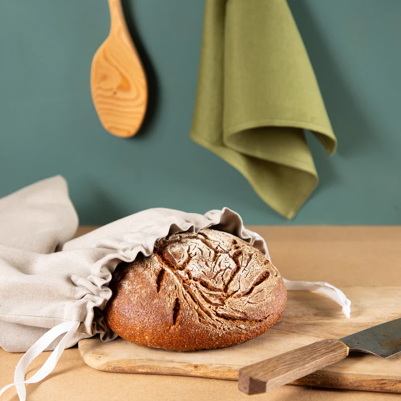 Brotbeutel aus Bioleinen | Rund & Kastenbrot