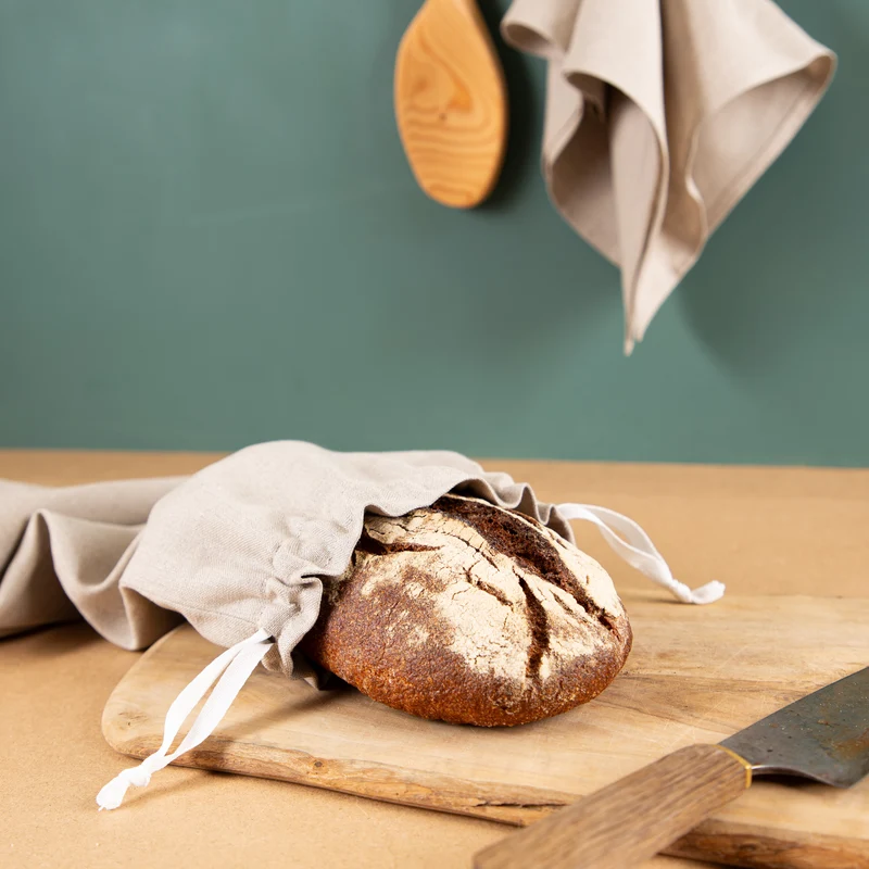 Brotbeutel aus Bioleinen | Rund & Kastenbrot