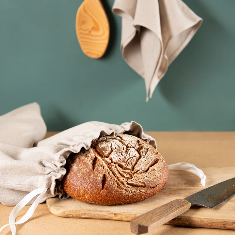Brotbeutel aus Bioleinen | Rund & Kastenbrot
